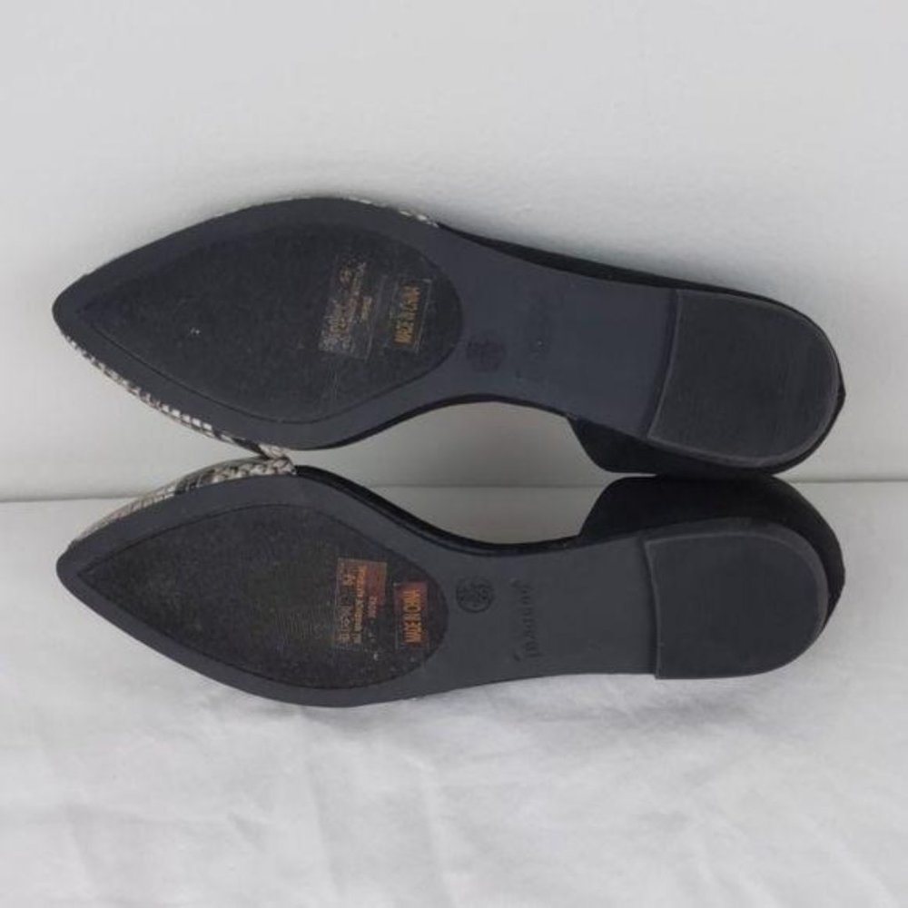 Bamboo Black & Snakeskin flats - worn once - Picture 6 of 13
